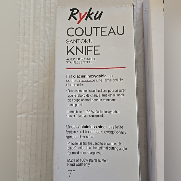 Thinkkitchen Ryku 7" & 8" Stainless Steel Couteau Santoku Knifes (EACH) - Picture 5 of 12